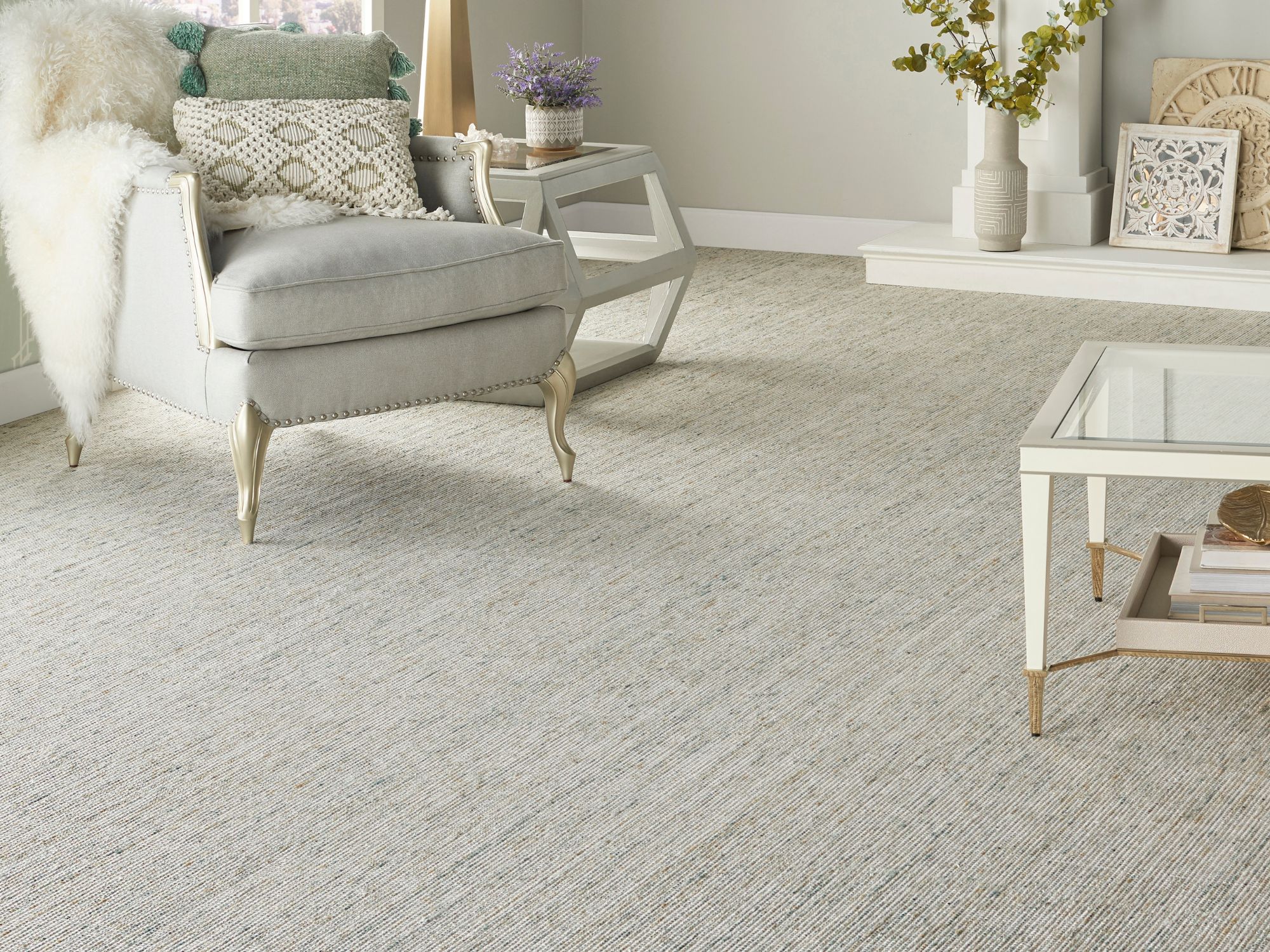 grey textured carpets in an elegant Avon living room